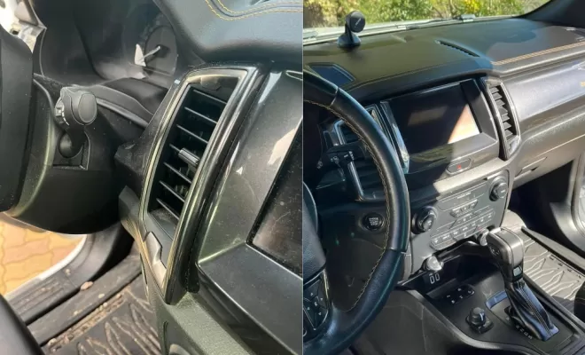 dépoussiérage et nettoyage du tableau de bord avec produit brillant anti UV