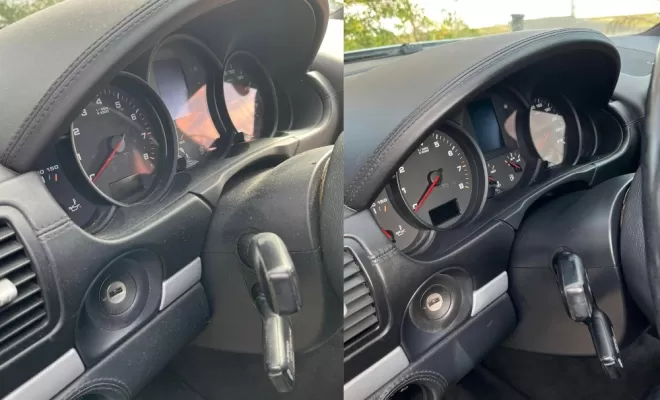 dépoussiérage et nettoyage du tableau de bord avec produit brillant anti uv