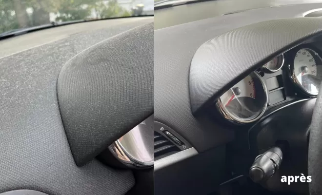 dépoussiérage et nettoyage avec produit brillant anti uv