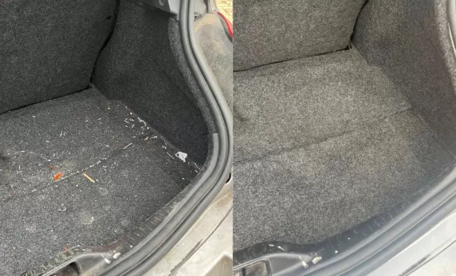 aspirateur et shampouinage du coffre