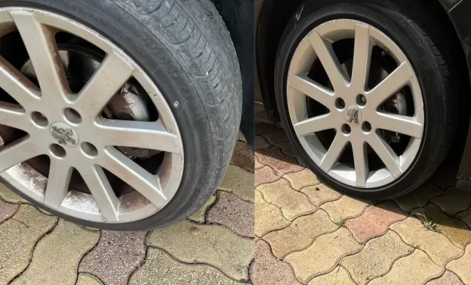 lavage des jantes avec produit décontaminant