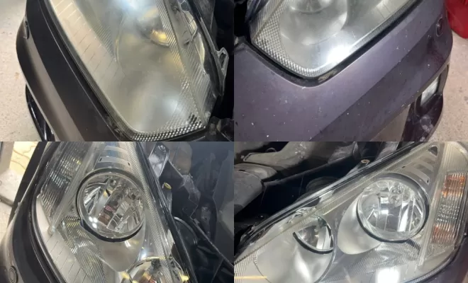 avant/ aprés rénovation des phares par polymérisation