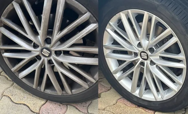 lavage des jantes avec produit décontaminant