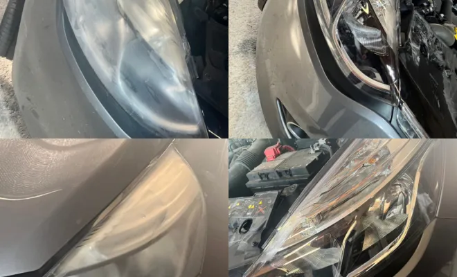 avant/après rénovation des optiques par polymérisation